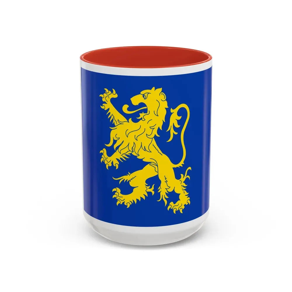 Flag of Leeuwarden the capital of the province of Friesland Netherlands - Accent Coffee Mug 15oz Red - Go Mug Yourself