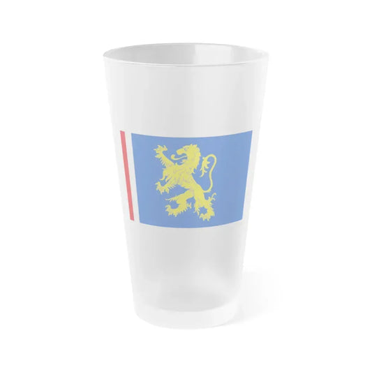 Flag of Leeuwarden the capital of the province of Friesland Netherlands - Frosted Pint Glass 16oz 16oz Frosted - Go Mug Yourself