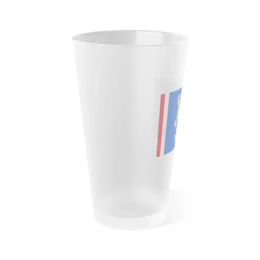 Flag of Leeuwarden the capital of the province of Friesland Netherlands - Frosted Pint Glass 16oz - Go Mug Yourself