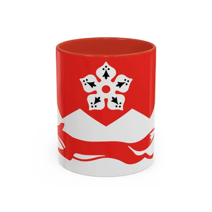 Flag of Leicestershire UK - Accent Coffee Mug 11oz Red - Go Mug Yourself