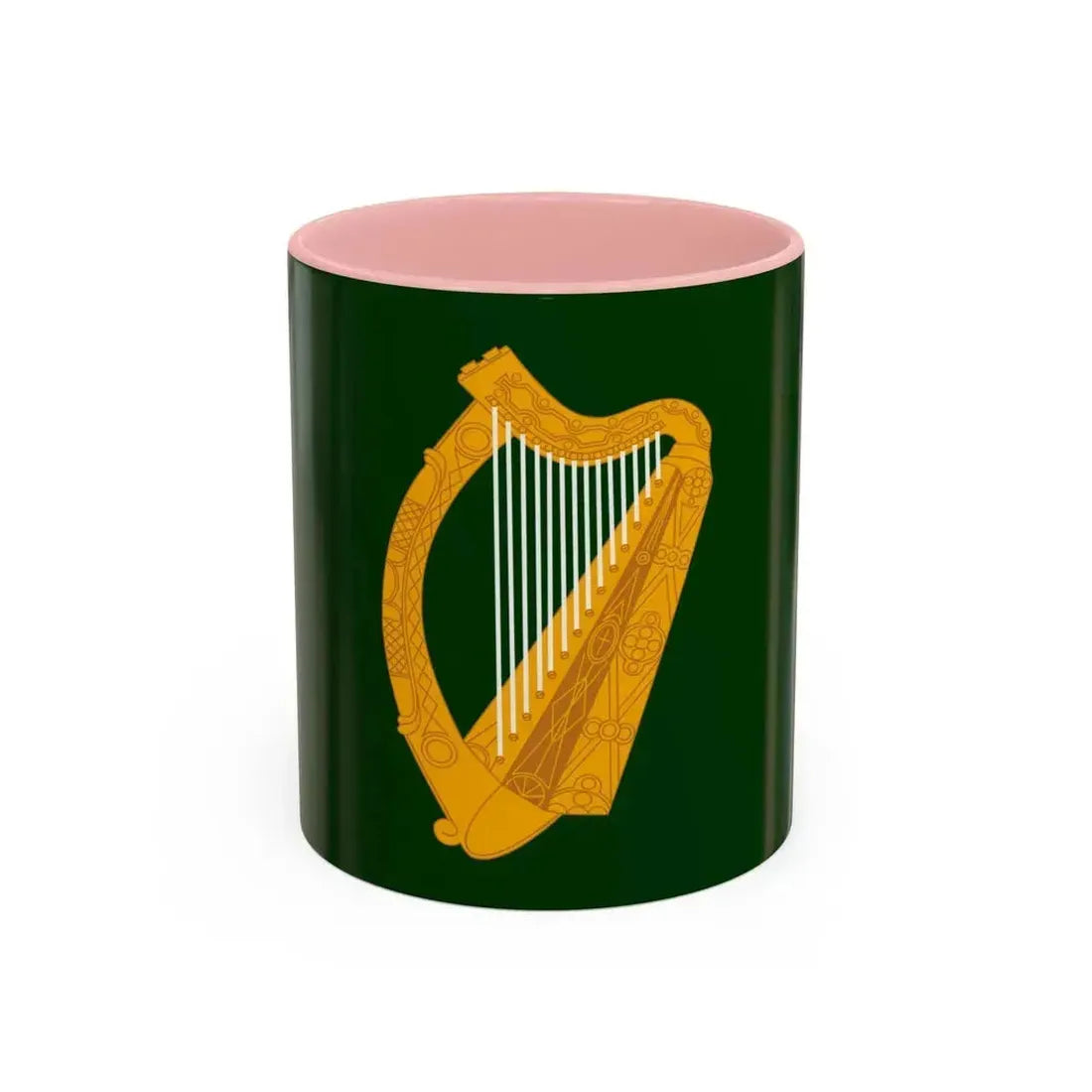 Flag of Leinster Ireland - Accent Coffee Mug 11oz Pink - Go Mug Yourself
