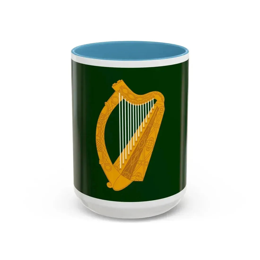 Flag of Leinster Ireland - Accent Coffee Mug 15oz Light Blue - Go Mug Yourself