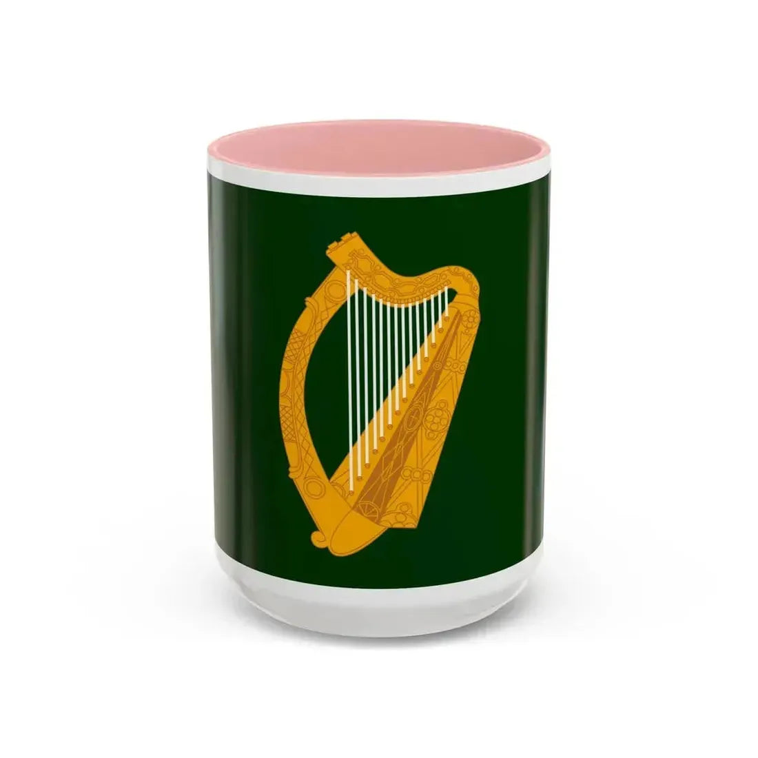Flag of Leinster Ireland - Accent Coffee Mug 15oz Pink - Go Mug Yourself