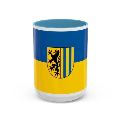 Flag of Leipzig 2 Germany - Accent Coffee Mug 15oz Light Blue - Go Mug Yourself