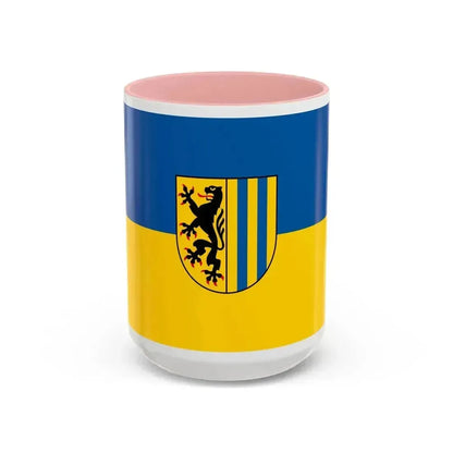 Flag of Leipzig 2 Germany - Accent Coffee Mug 15oz Pink - Go Mug Yourself