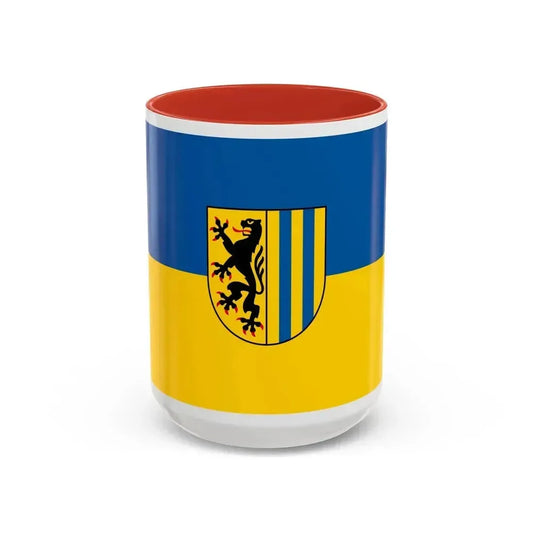 Flag of Leipzig 2 Germany - Accent Coffee Mug 15oz Red - Go Mug Yourself
