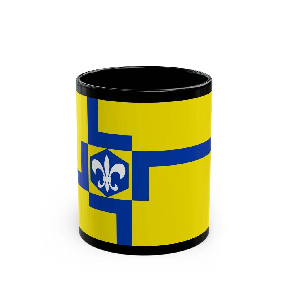 Flag of Lelystad the capital of the province of Flevoland Netherlands - Black Coffee Mug-11oz-Go Mug Yourself