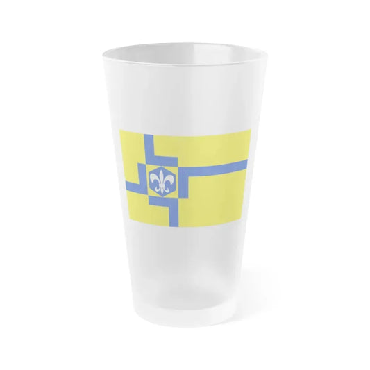 Flag of Lelystad the capital of the province of Flevoland Netherlands - Frosted Pint Glass 16oz 16oz Frosted - Go Mug Yourself