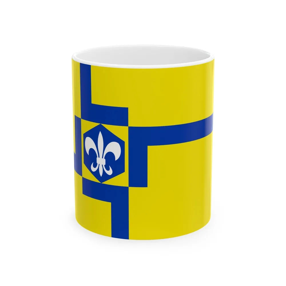 Flag of Lelystad the capital of the province of Flevoland Netherlands - White Coffee Mug-11oz-Go Mug Yourself