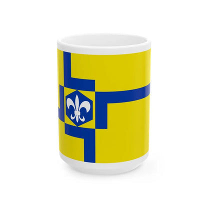 Flag of Lelystad the capital of the province of Flevoland Netherlands - White Coffee Mug-15oz-Go Mug Yourself