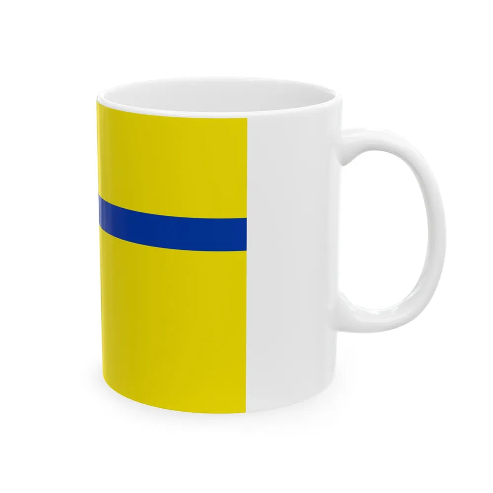 Flag of Lelystad the capital of the province of Flevoland Netherlands - White Coffee Mug-Go Mug Yourself