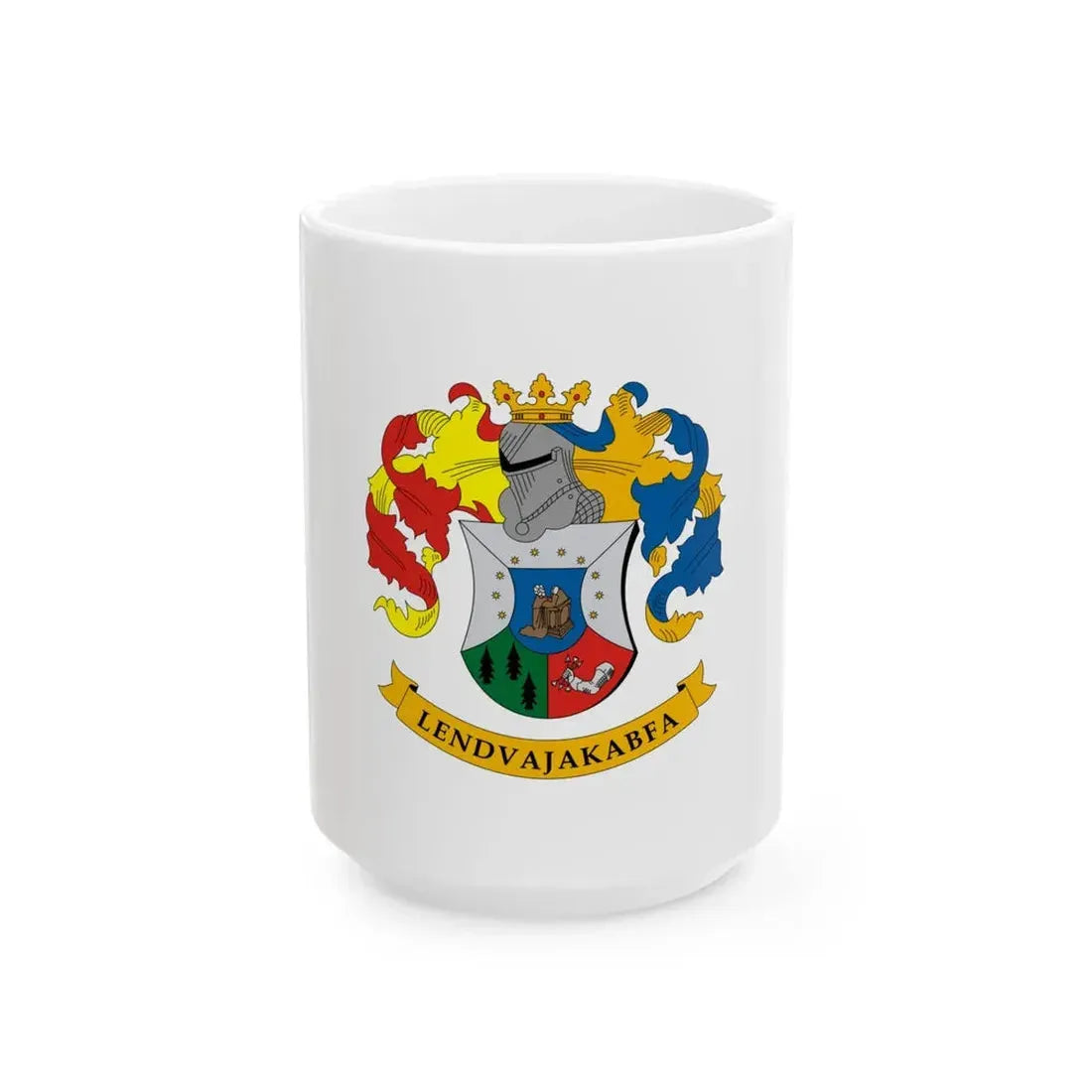 Flag of Lendvajakabfa (Hungary) White Coffee Mug 15oz - Go Mug Yourself
