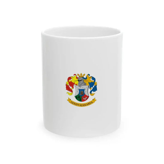 Flag of Lendvajakabfa vertical (Hungary) White Coffee Mug 11oz - Go Mug Yourself