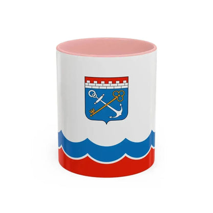 Flag of Leningrad Oblast Russia - Accent Coffee Mug 11oz Pink - Go Mug Yourself