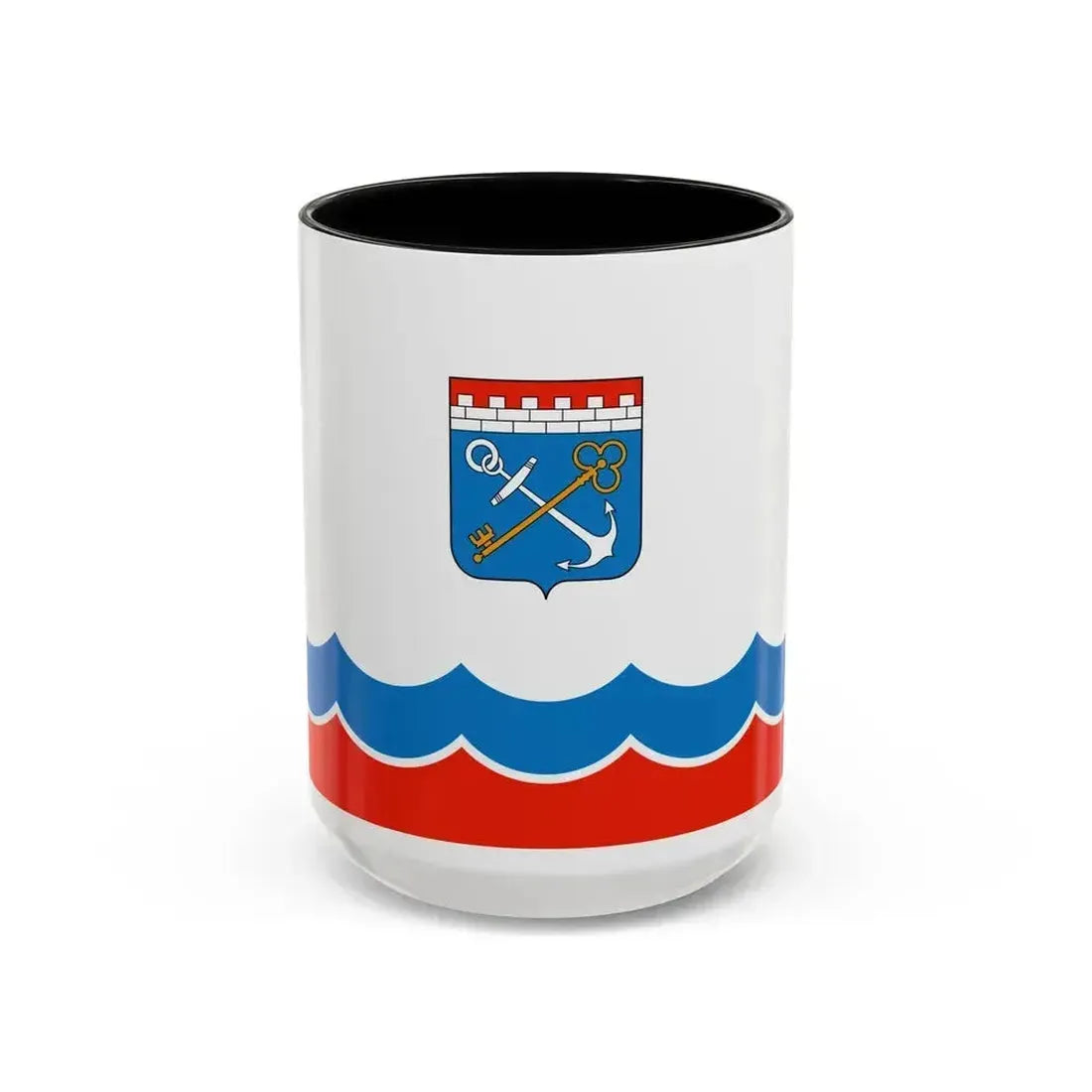 Flag of Leningrad Oblast Russia - Accent Coffee Mug 15oz Black - Go Mug Yourself