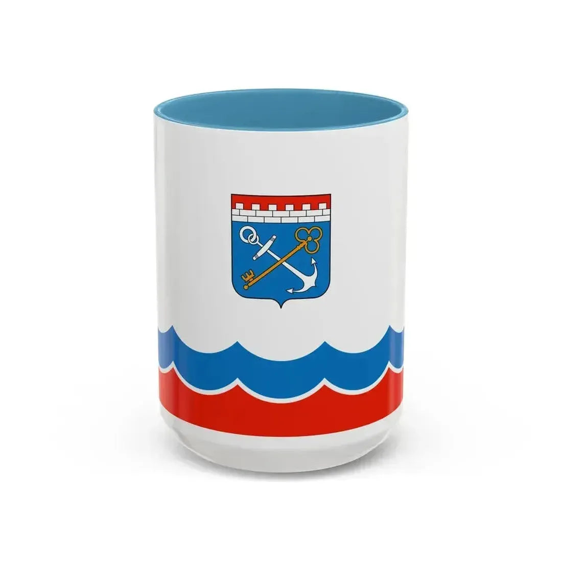 Flag of Leningrad Oblast Russia - Accent Coffee Mug 15oz Light Blue - Go Mug Yourself