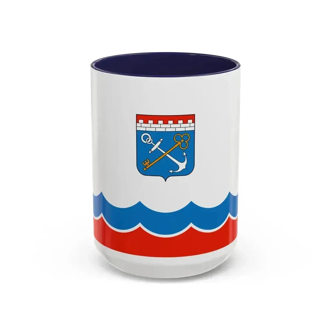 Flag of Leningrad Oblast Russia - Accent Coffee Mug 15oz Navy - Go Mug Yourself