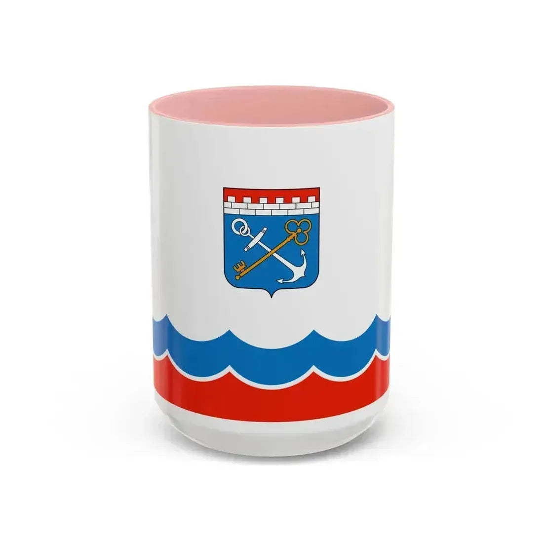 Flag of Leningrad Oblast Russia - Accent Coffee Mug 15oz Pink - Go Mug Yourself