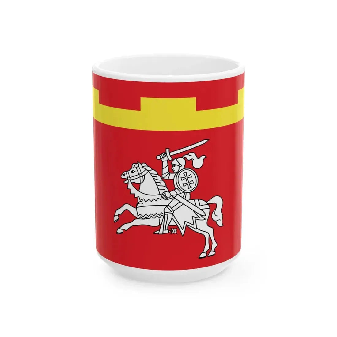 Flag of Lepiel Belarus (Belarus) White Coffee Mug 15oz - Go Mug Yourself