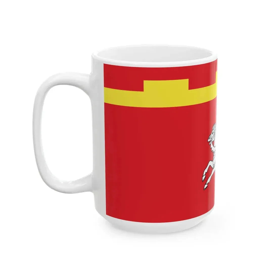 Flag of Lepiel Belarus (Belarus) White Coffee Mug - Go Mug Yourself