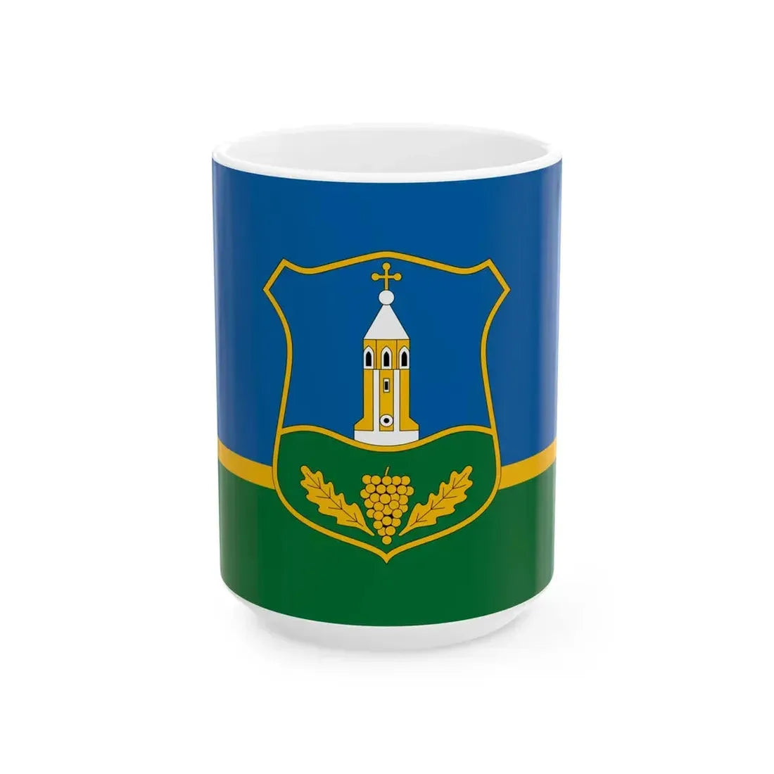 Flag of Lesencefalu (Hungary) White Coffee Mug 15oz - Go Mug Yourself
