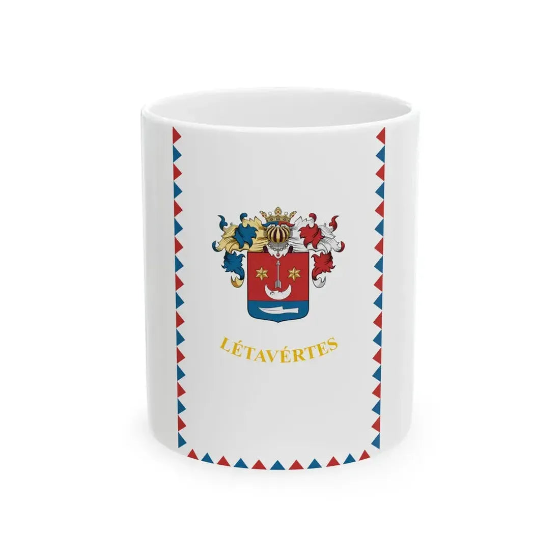 Flag of Letavertes vertical (Hungary) White Coffee Mug 11oz - Go Mug Yourself