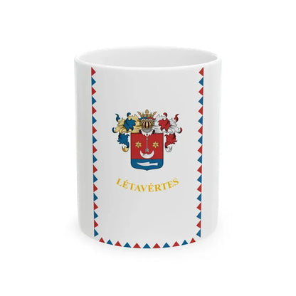 Flag of Letavertes vertical (Hungary) White Coffee Mug 11oz - Go Mug Yourself