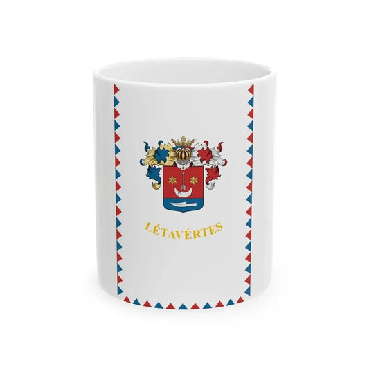 Flag of Letavertes vertical (Hungary) White Coffee Mug 11oz - Go Mug Yourself