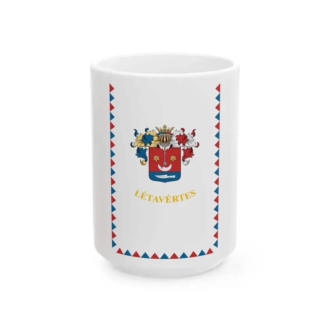 Flag of Letavertes vertical (Hungary) White Coffee Mug 15oz - Go Mug Yourself