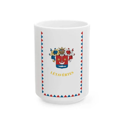 Flag of Letavertes vertical (Hungary) White Coffee Mug 15oz - Go Mug Yourself