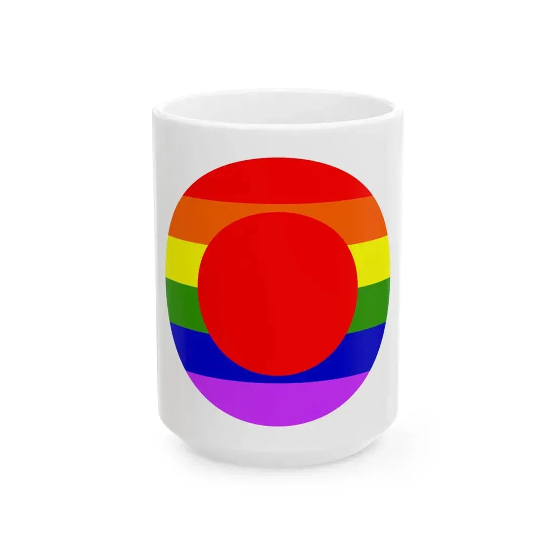 Flag of LGBT Japan (Japan) White Coffee Mug 15oz - Go Mug Yourself