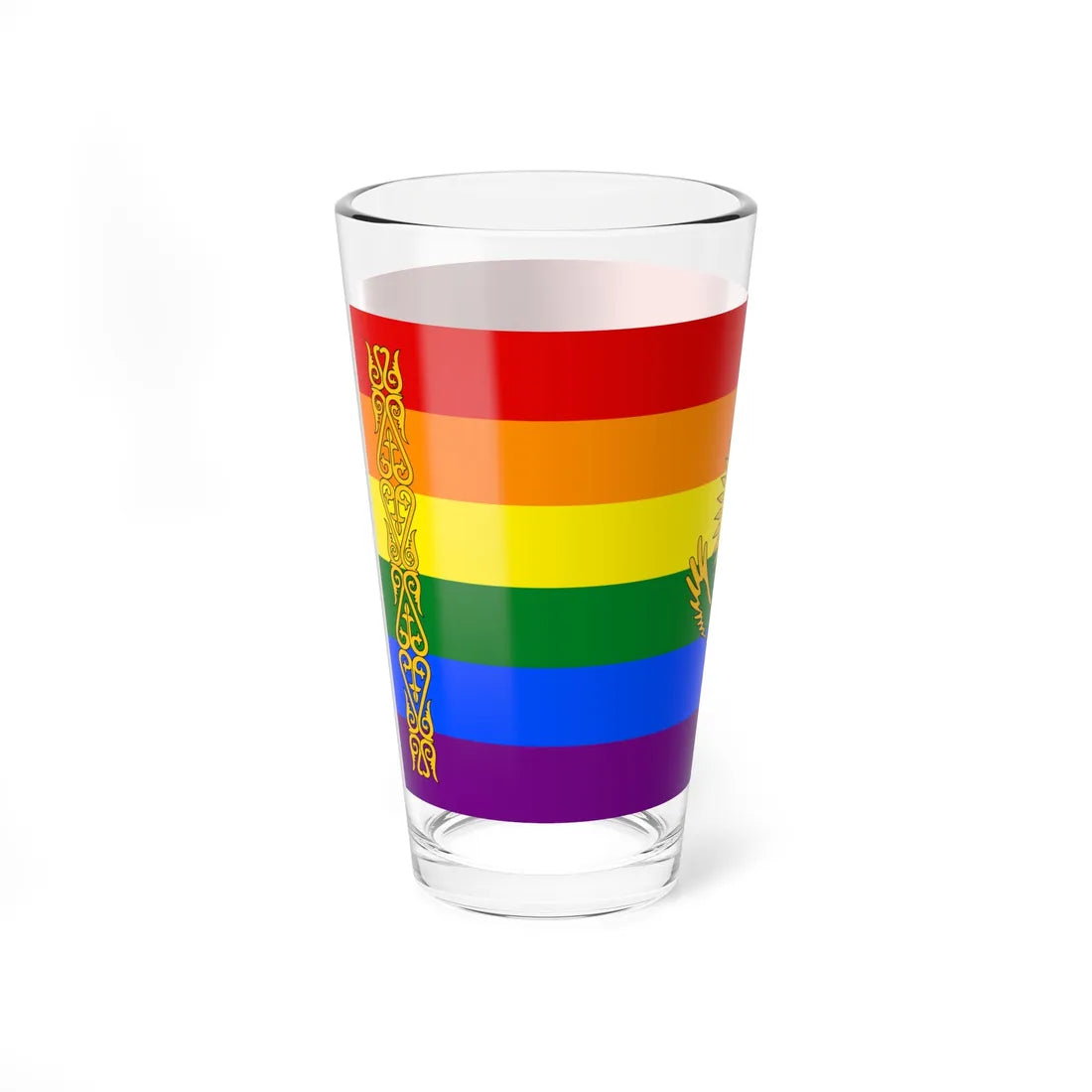 Flag of LGBT Kazakhstan (Kazakhstan) Pint Glass 16oz - Go Mug Yourself