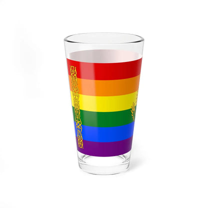 Flag of LGBT Kazakhstan (Kazakhstan) Pint Glass 16oz - Go Mug Yourself