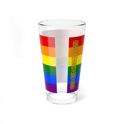 Flag of LGBT Kazakhstan (Kazakhstan) Pint Glass 16oz - Go Mug Yourself