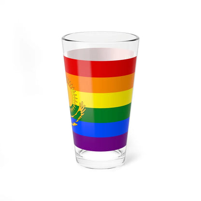 Flag of LGBT Kazakhstan (Kazakhstan) Pint Glass 16oz - Go Mug Yourself