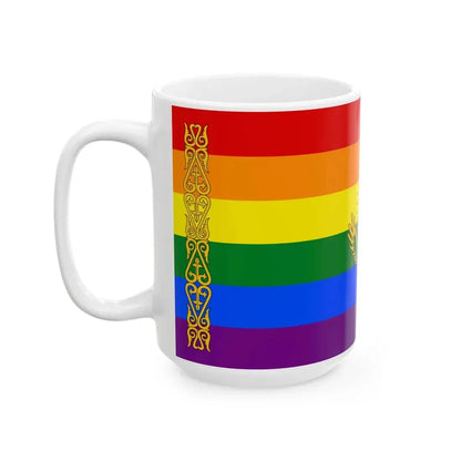 Flag of LGBT Kazakhstan (Kazakhstan) White Coffee Mug - Go Mug Yourself