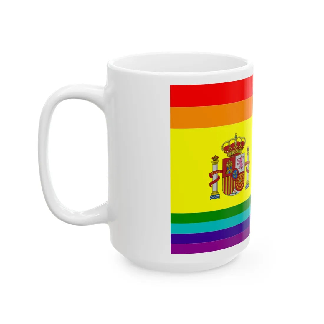 Flag of LGBT Spain (Spain) White Coffee Mug - Go Mug Yourself