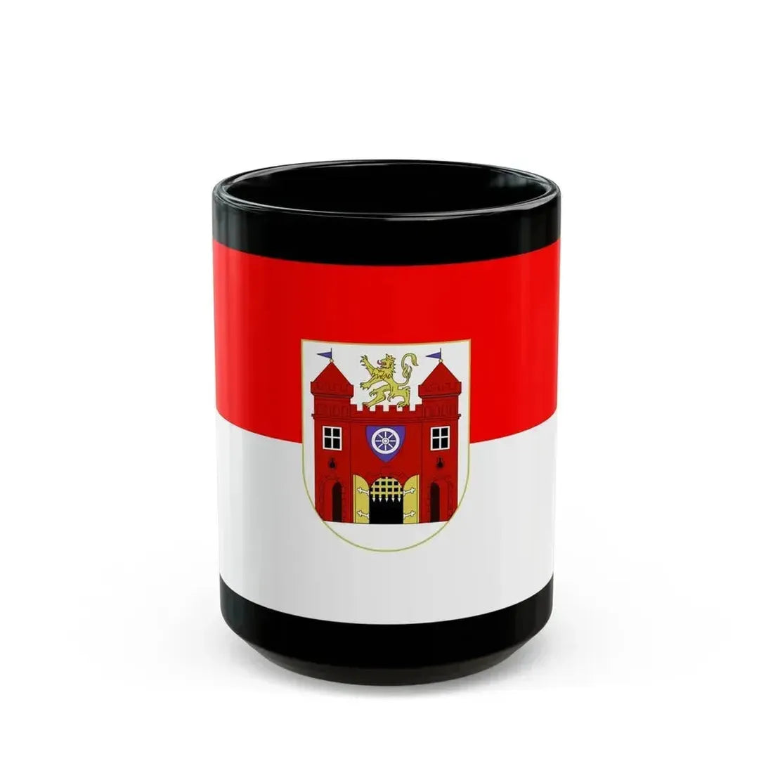 Flag of Liberec Czech Republic - Black Coffee Mug 15oz - Go Mug Yourself