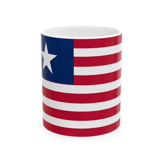 Flag of Liberia Full star (Liberia) White Coffee Mug 11oz - Go Mug Yourself