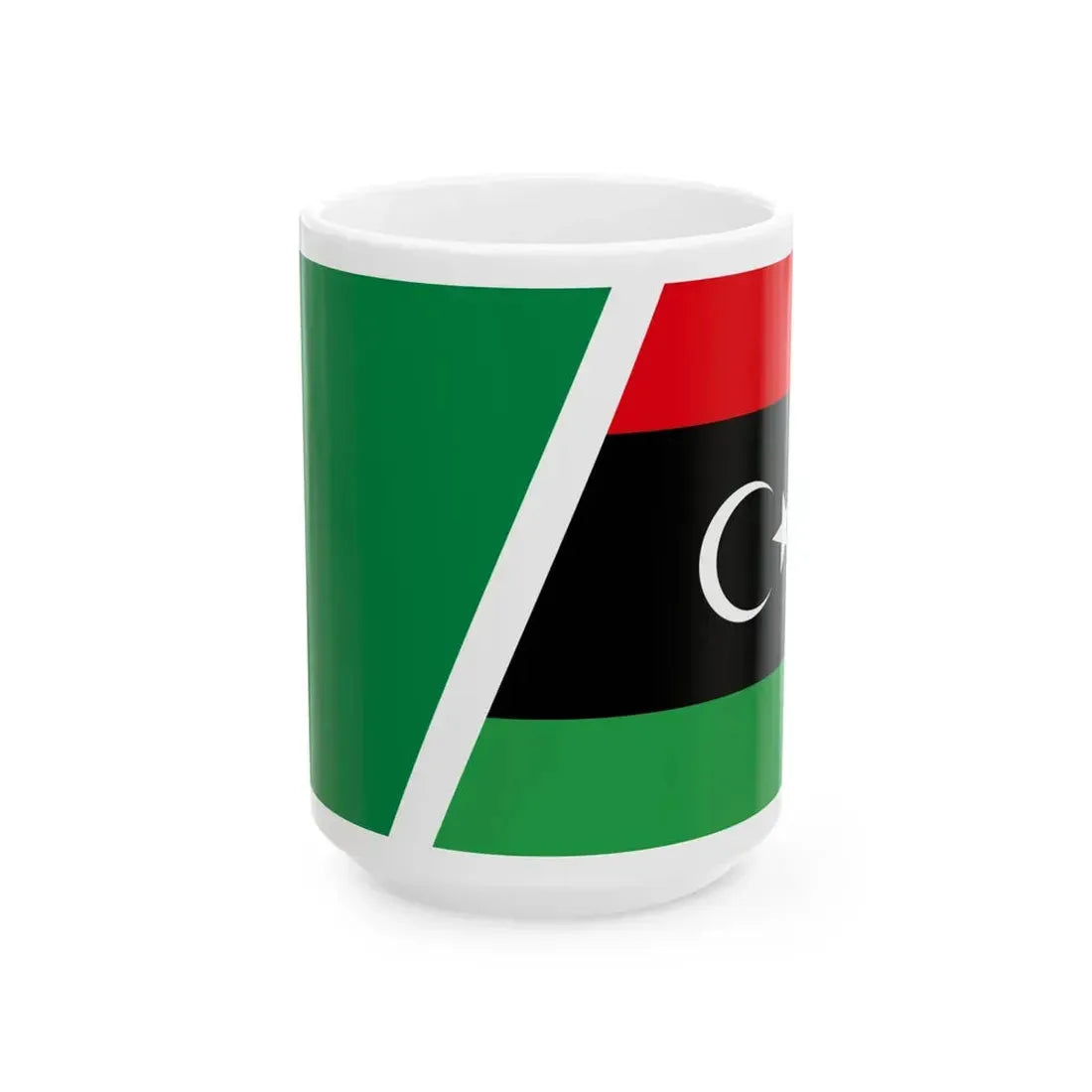 Flag of Libya 2011 combined (Libya) White Coffee Mug 15oz - Go Mug Yourself