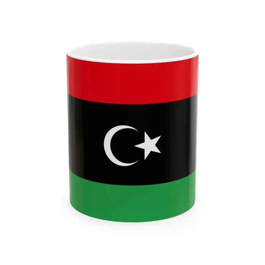 Flag of Libya centered (Libya) White Coffee Mug 11oz - Go Mug Yourself