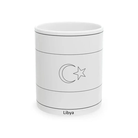 Flag of Libya colouring page (Libya) White Coffee Mug 11oz - Go Mug Yourself