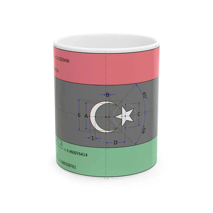 Flag of Libya construction sheet (Libya) White Coffee Mug 11oz - Go Mug Yourself