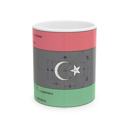 Flag of Libya construction sheet (Libya) White Coffee Mug 11oz - Go Mug Yourself