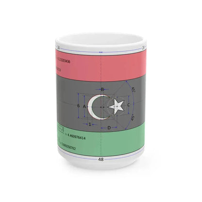 Flag of Libya construction sheet (Libya) White Coffee Mug 15oz - Go Mug Yourself