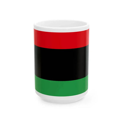 Flag of Libya without crescent and star (Libya) White Coffee Mug 15oz - Go Mug Yourself