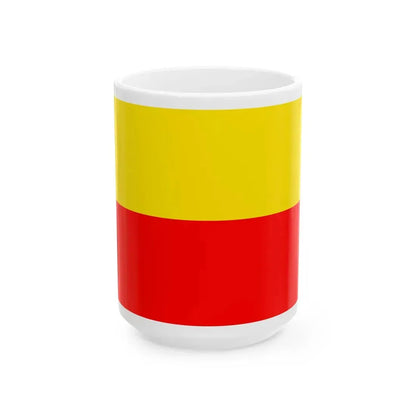 Flag of Liechtenstein old yellow red (Liechtenstein) White Coffee Mug 15oz - Go Mug Yourself
