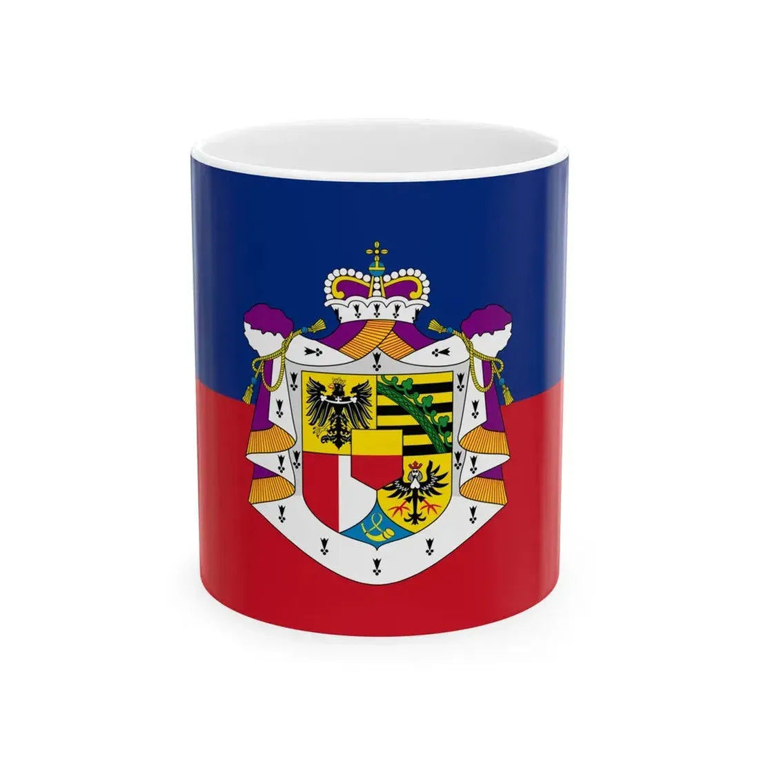 Flag of Liechtenstein state (Liechtenstein) White Coffee Mug 11oz - Go Mug Yourself