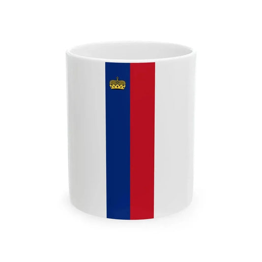 Flag of Liechtenstein vertical (Liechtenstein) White Coffee Mug 11oz - Go Mug Yourself