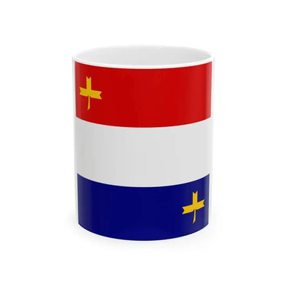 Flag of Lieutenant General in Independent State of Croatia (Croatia) White Coffee Mug 11oz - Go Mug Yourself